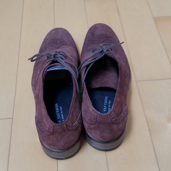 John Varvatos Handmade Suede Brouge Oxford Wingtip - Picture 5 of 7
